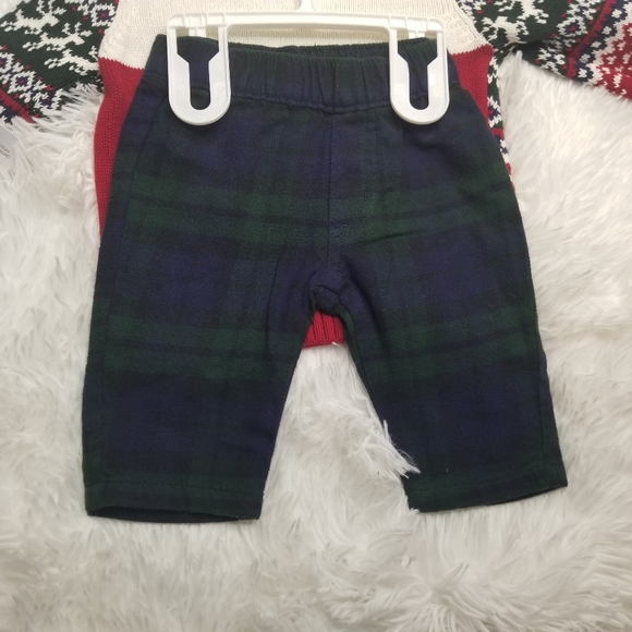 Carter's Baby Boys Holiday Sweater and Twill Flannel Pant Set, 3 months - Picture 3 of 3